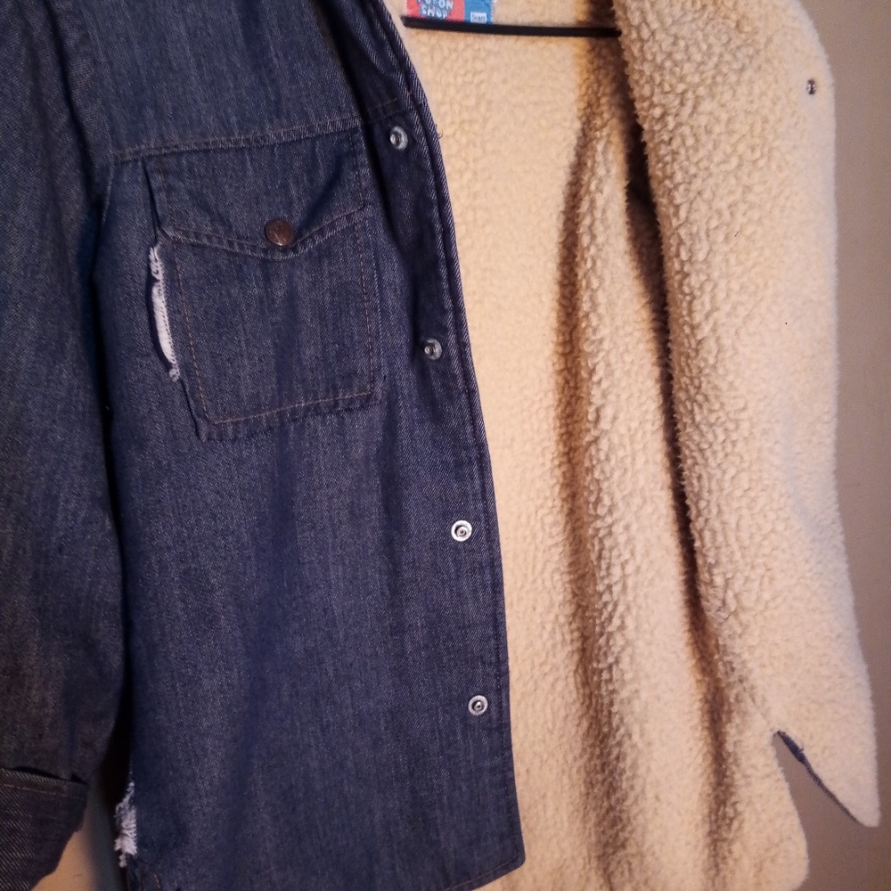 Vintage Sears Sherpa Lined Jean Jacket Small